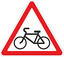 Дорожный знак Пересечение с велосипедной дорожкой
