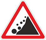 Дорожный знак «Падение камней»