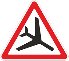Дорожный знак Низколетящие самолеты