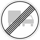 Дорожный знак «Конец запрещения обгона грузовым автомобилям»