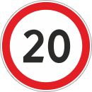 Дорожный знак «Ограничение скорости 20 км»