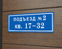 Табличка на подъезд с номерами квартир