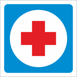 Знак Медпункт с красным крестом