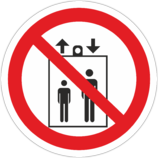 Знак «Запрещается пользоваться лифтом»
