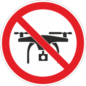 Знак Полет квадрокоптеров запрещен