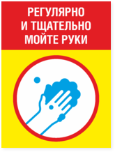 Табличка «Регулярно и тщательно мойте руки»