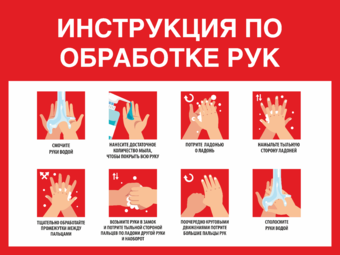 Табличка Инструкция по обработке рук