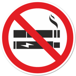 Наклейка о запрете курения электронных сигарет