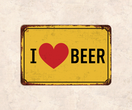 Табличка I love beer