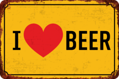 Табличка «I love beer»