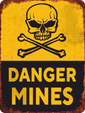 Табличка «Danger mines»