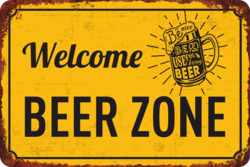 Табличка «Welcome beer zone»