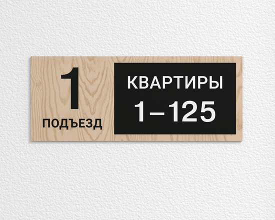 Табличка в подъезд с номерами квартир