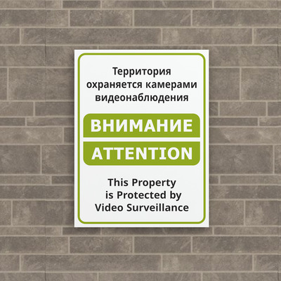 Табличка Территория охраняется камерами видеонаблюдения
