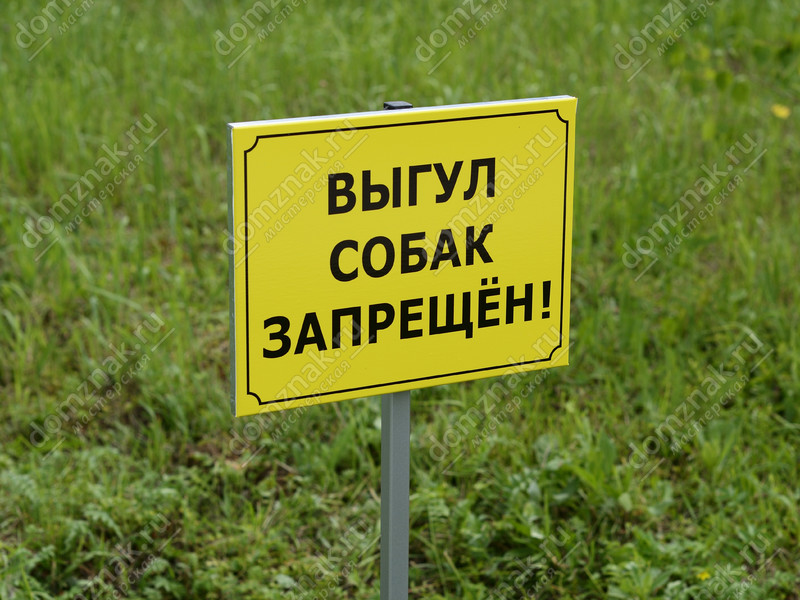 Табличка на газоне «Выгул собак запрещён»